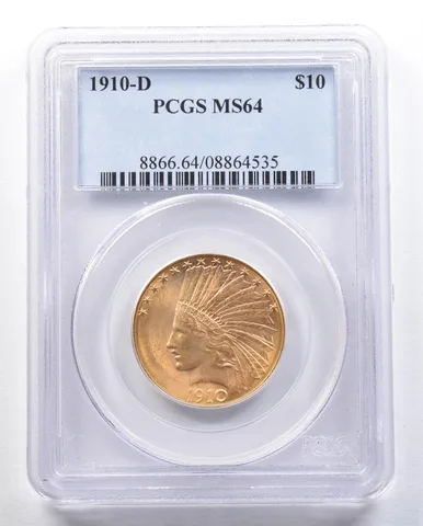 1910-D $10 Indian Head Gold Eagle MS64 PCGS PQ *1976