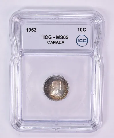 1963 Canada 10 Cents MS65 ICG Beautiful Tone *1182