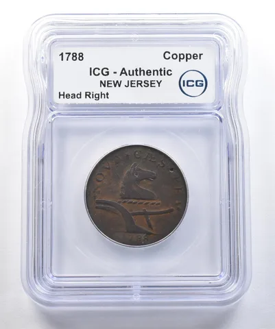 1788 New Jersey Copper Head Right Authentic ICG a7764