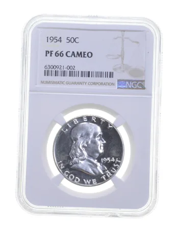 PF66 CAM 1954 Franklin Half Dollar - Graded NGC - Chipped Slab a5724