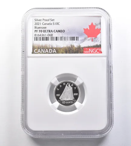 2021 Canada 10 Cents Silver Proof Set Bluenose PF70 UCAM NGC *7078