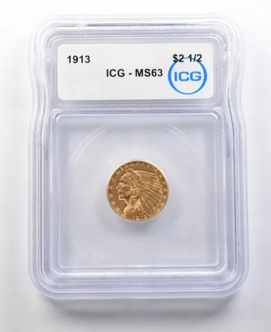 1913 $2.50 Indian Head Gold Quarter Eagle MS63 ICG *0312