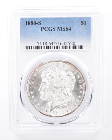 1880-S Morgan Silver Dollar MS64 PCGS Beautiful Tone Reverse *9423