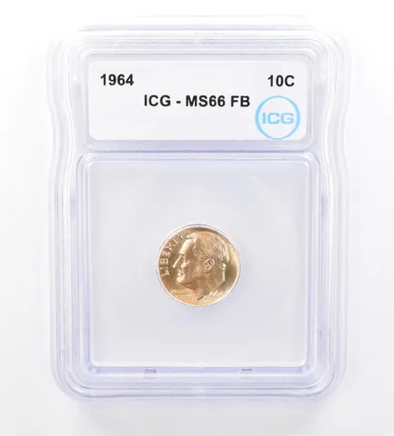 1964 Roosevelt Dime MS66 FB ICG Beautiful Tone a1612