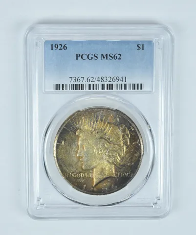 MS62 1926 Peace Silver Dollar PCGS Beautifully Toned *2107