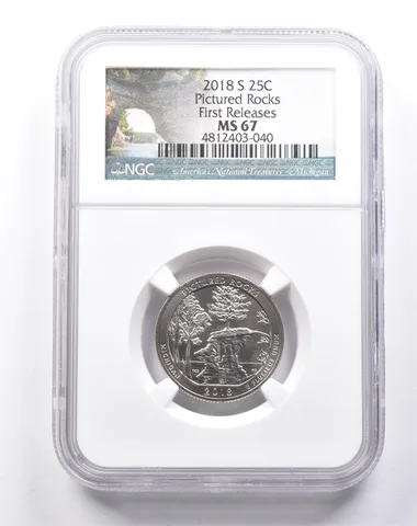 MS67 2018-S Washington Quarter Pictured Rocks First Releases NGC *6156