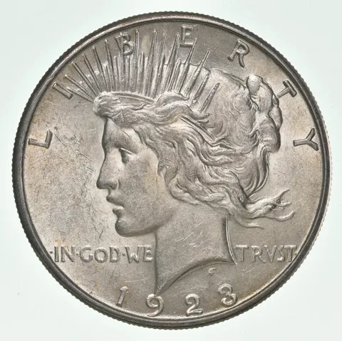 (1) BU 1923-S Peace Silver Dollar $1 Unc MS 90% - San Francisco Mint
