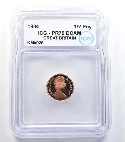 1984 Great Britain 1/2 Penny KM#926 PR70 DCAM ICG a7874