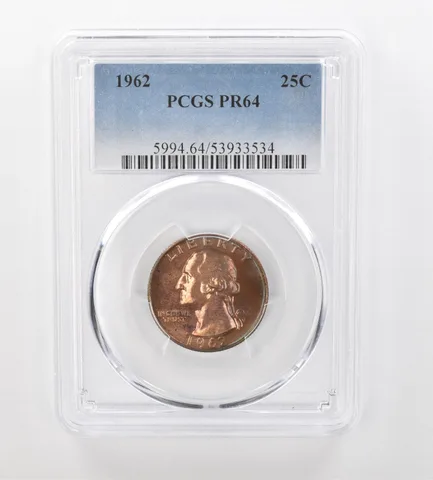 1962 Washington Quarter PR64 PCGS Beautiful Tone *0936