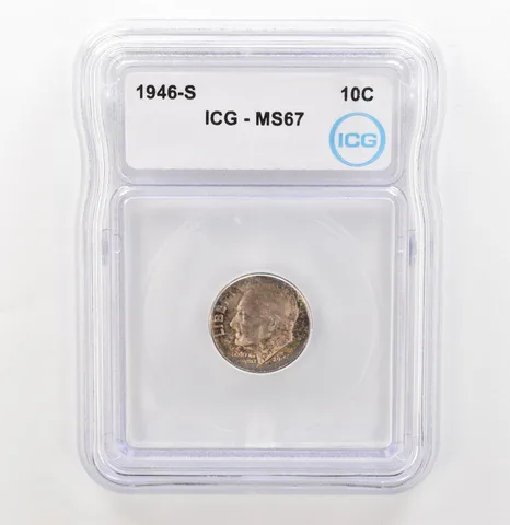 1946-S Roosevelt Dime MS67 ICG Beautiful Tone a3906
