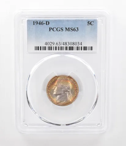 1946-D Jefferson Nickel MS63 PCGS Beautiful Tone *2405