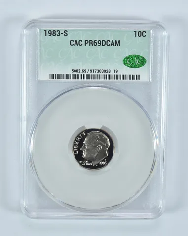 1983-S Roosevelt Dime PR69 DCAM CAC CACg