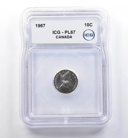 1967 Canada 10 Cents PL67 ICG *0225