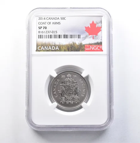 2014 Canada 50 Cents Coat Of Arms SP70 NGC a5924