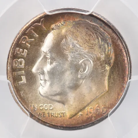 1960-D Roosevelt Dime MS64 FB PCGS Beautiful Tone *0785