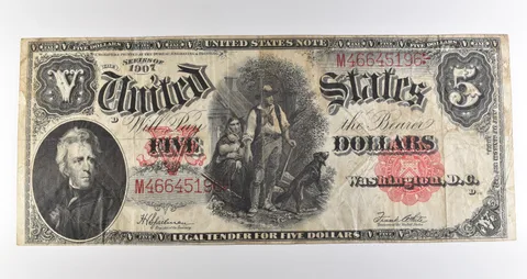 1907 $5 Legal Tender Large Note Red Seal *3528