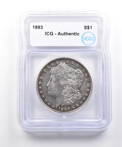 1893 Morgan Silver Dollar Authentic ICG *3267