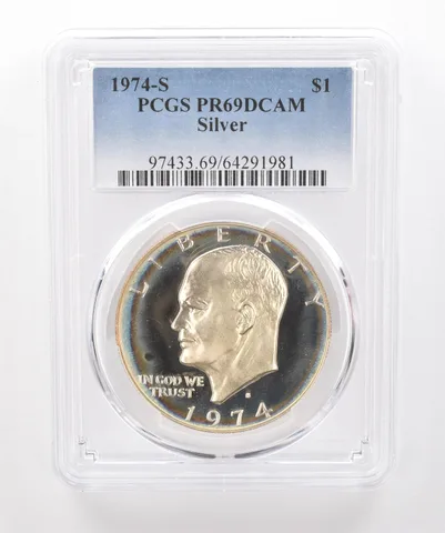 1974-S Eisenhower $1 Silver PR69 DCAM PCGS Beautiful Tone *1960