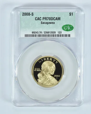 2008-S Sacagawea $1 PR70 DCAM CAC CACg