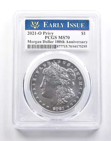 2021-O Privy Morgan Silver Dollar 100th Anniversary Early Issue MS70 PCGS *4965