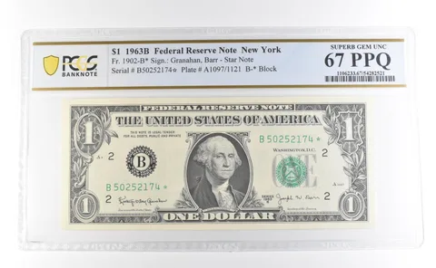 1963 B $1 New York NY FRN Star Note Fr#1902-B* Superb Gem Unc 67 PPQ PCGS *3985