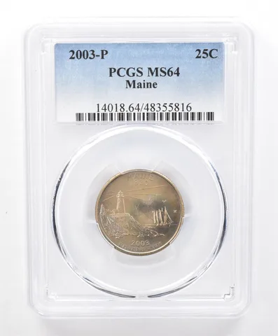 2003-P Washington State Quarter Maine MS64 PCGS Beautiful Tone *0669