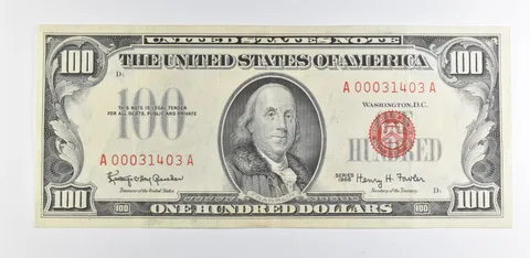 1966 $100 US Legal Tender Note Red Seal a9901