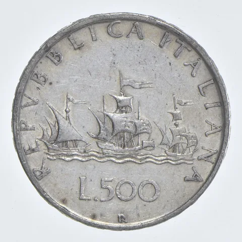 SILVER - WORLD Coin - 1958-2001 Italy 500 Lire - World Silver Coin *778