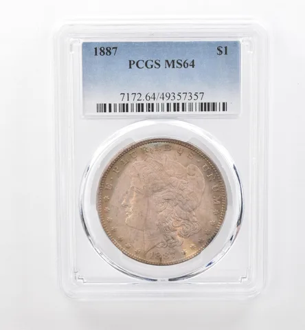 1887 Morgan Silver Dollar MS64 PCGS Beautiful Tone *1945
