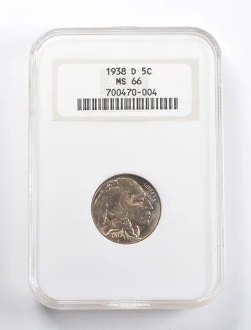 MS66 1938-D Indian Head Buffalo Nickel NGC *5811