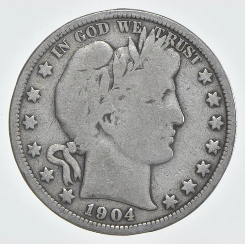 1904-O Barber Half Dollar 90% Silver VG Condition