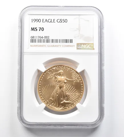 MS70 1990 $50 American Gold Eagle 1 Oz Gold NGC *1176