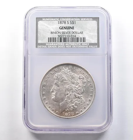 1878-S Morgan Silver Dollar Binion Silver Dollar Genuine NCS/NGC *3875