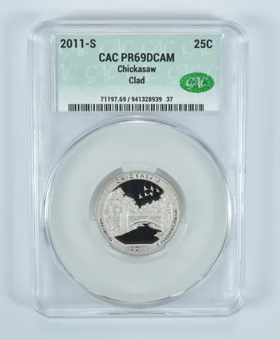 2011-S Washington Quarter Chickasaw CLAD ATB PR69 DCAM CAC CACg