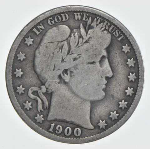 1900-S Barber Half Dollar 90% Silver VG Condition