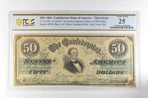 1861 $50 Confederate States America T-16 PF-12 CR-84 Very Fine 25 PCGS *4460