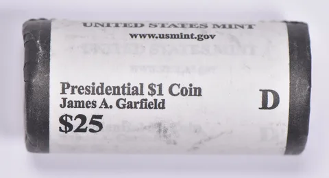 2011-D James Garfield Presidential $1 Coin Roll $25 Unc US Mint BU