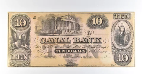 1800s $10 New Orleans LA Canal Bank Obsolete Note *8389