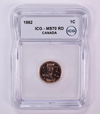 1982 Canada 1 Cent MS70 RD ICG