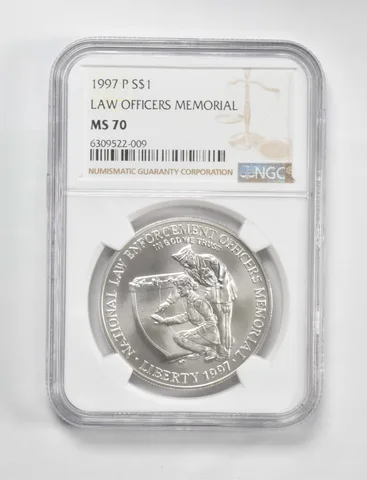 1997-P Law Officers Memorial Commemorative $1 MS70 NGC Brown Label