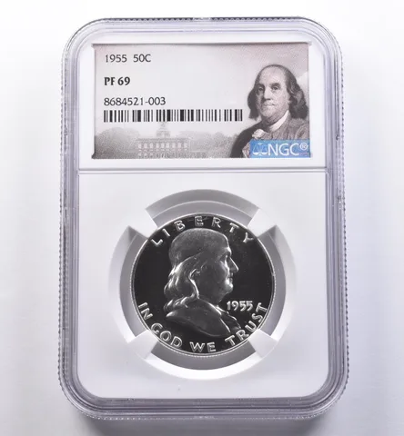 1955 Franklin Half Dollar PF69 NGC Cameo Look - NIce Contrast *8931