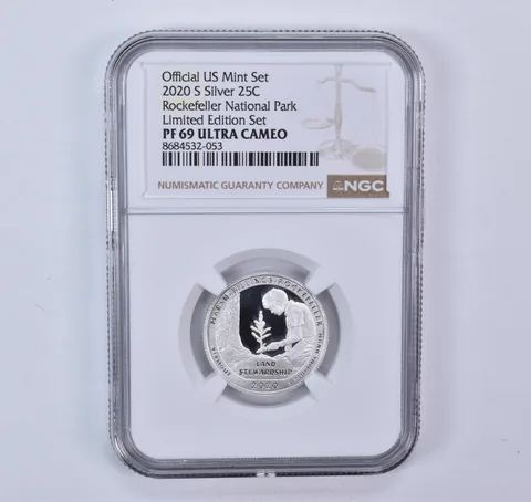 2020-S ATB Quarter Silver Rockefeller NP Limited Edition Set PF69 UCAM NGC