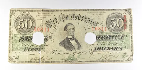 1863 $50 Confederate States Of America T-57 Large Note *8508