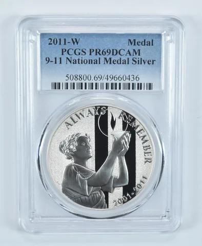 2011-P September 11th Memorial Commemorative Silver Medal PR69 DCAM PCGS