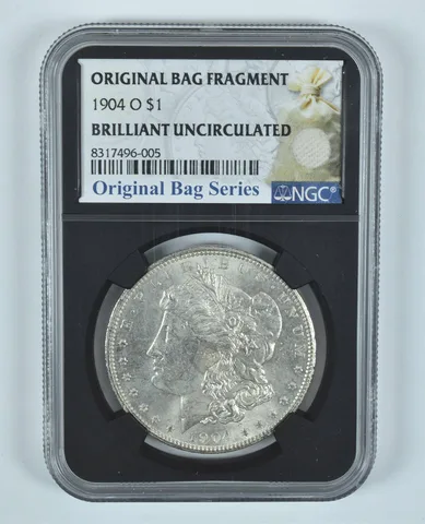 1904-O Morgan Silver Dollar Original Bag Fragment BU NGC