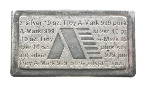 10 Troy Oz Silver Bar A Mark Stacker Vintage *6816