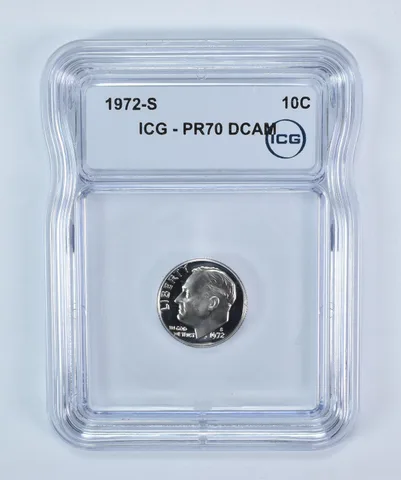 1972-S Roosevelt Dime PR70 DCAM ICG