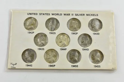 1942-1945 World War II US War Time Nickels 11 Coin Set WWII