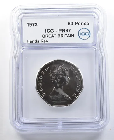 1973 Great Britain 50 Pence Hands Reverse PR67 ICG *3288