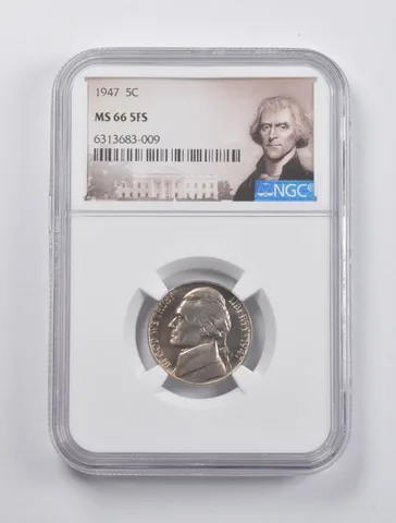MS66 5FS 1947 Jefferson Nickel NGC a2978